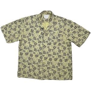 Columbia Green Floral Martini Print Button Up Short Sleeve Shirt Mens Large